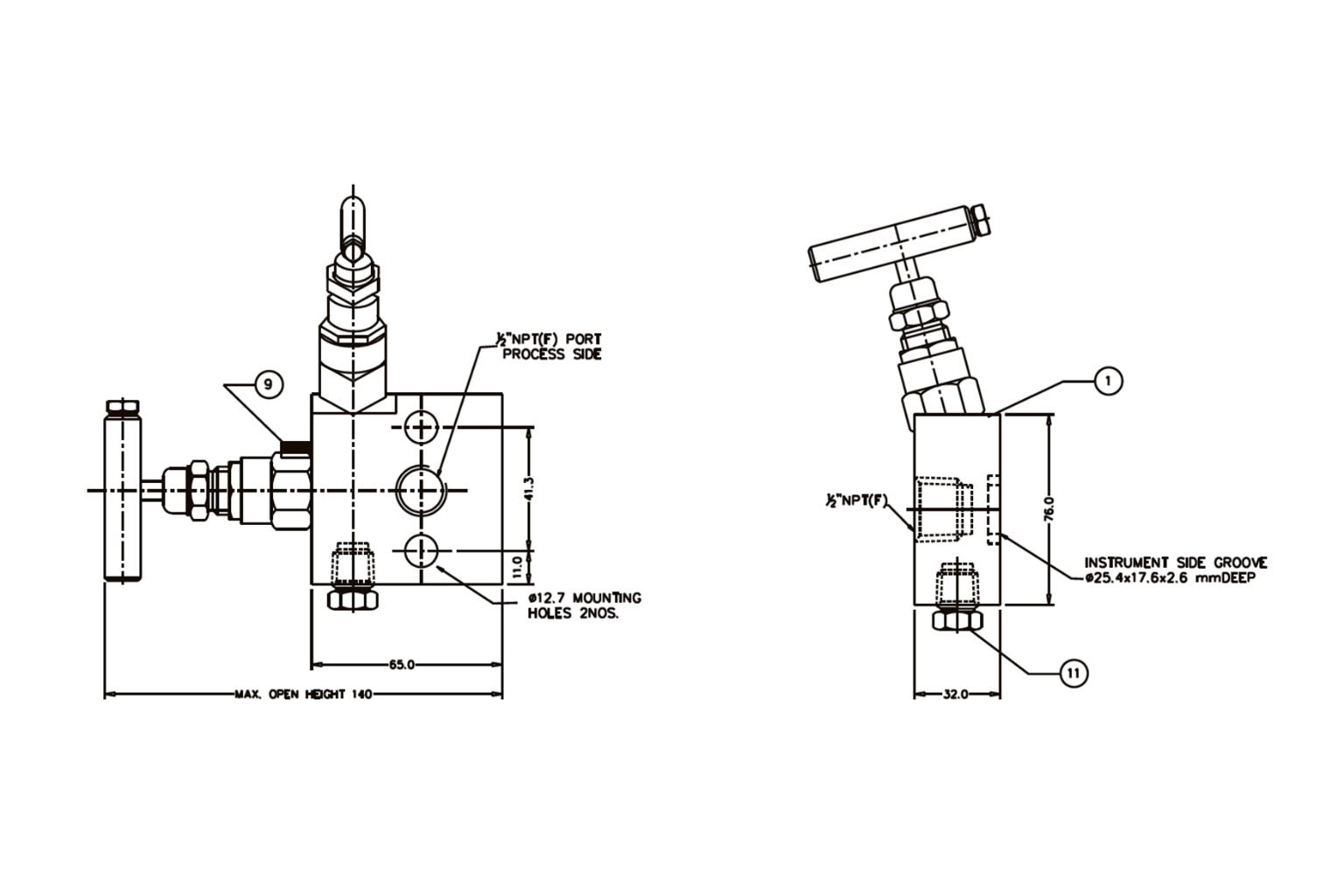 2 Valve Manifold T- Type _ E370 DM