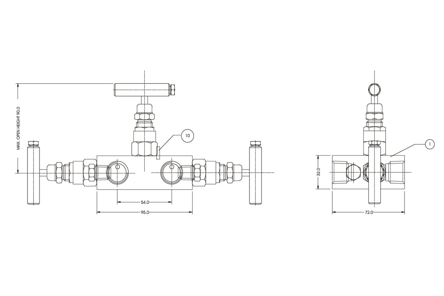 3 Valve Manifold Separately mounted type with Drain _ E311RM (3)