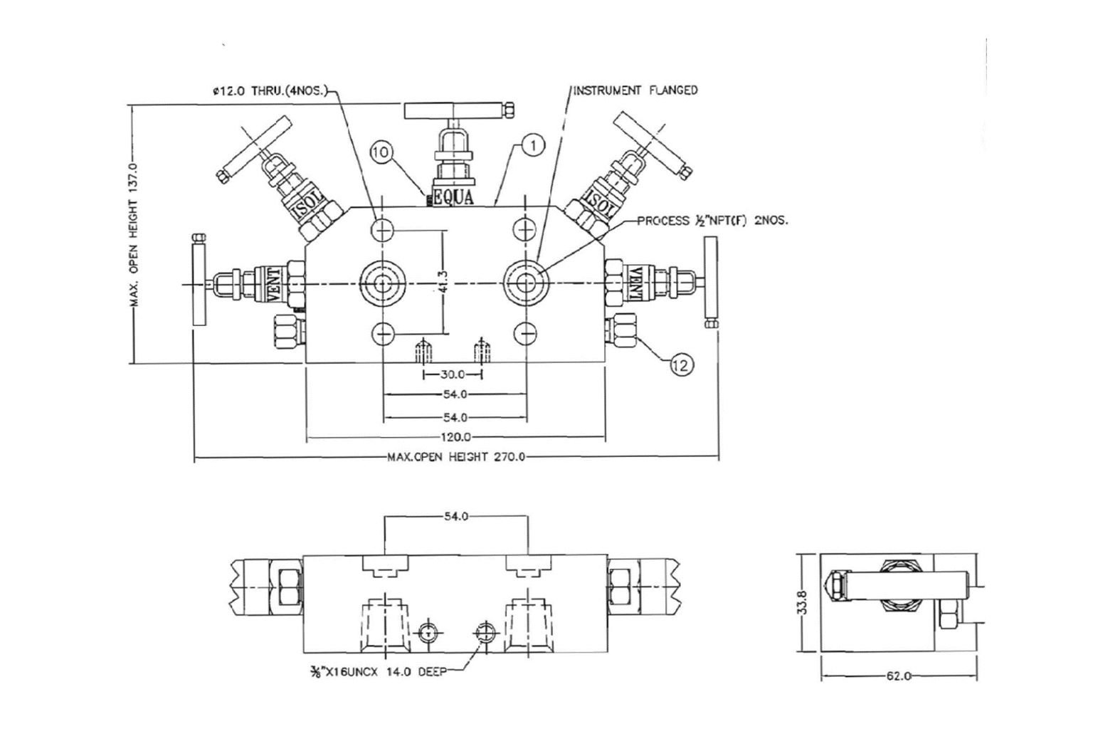 COPLANAR 5 VALVE MANIFOLD E-CP05