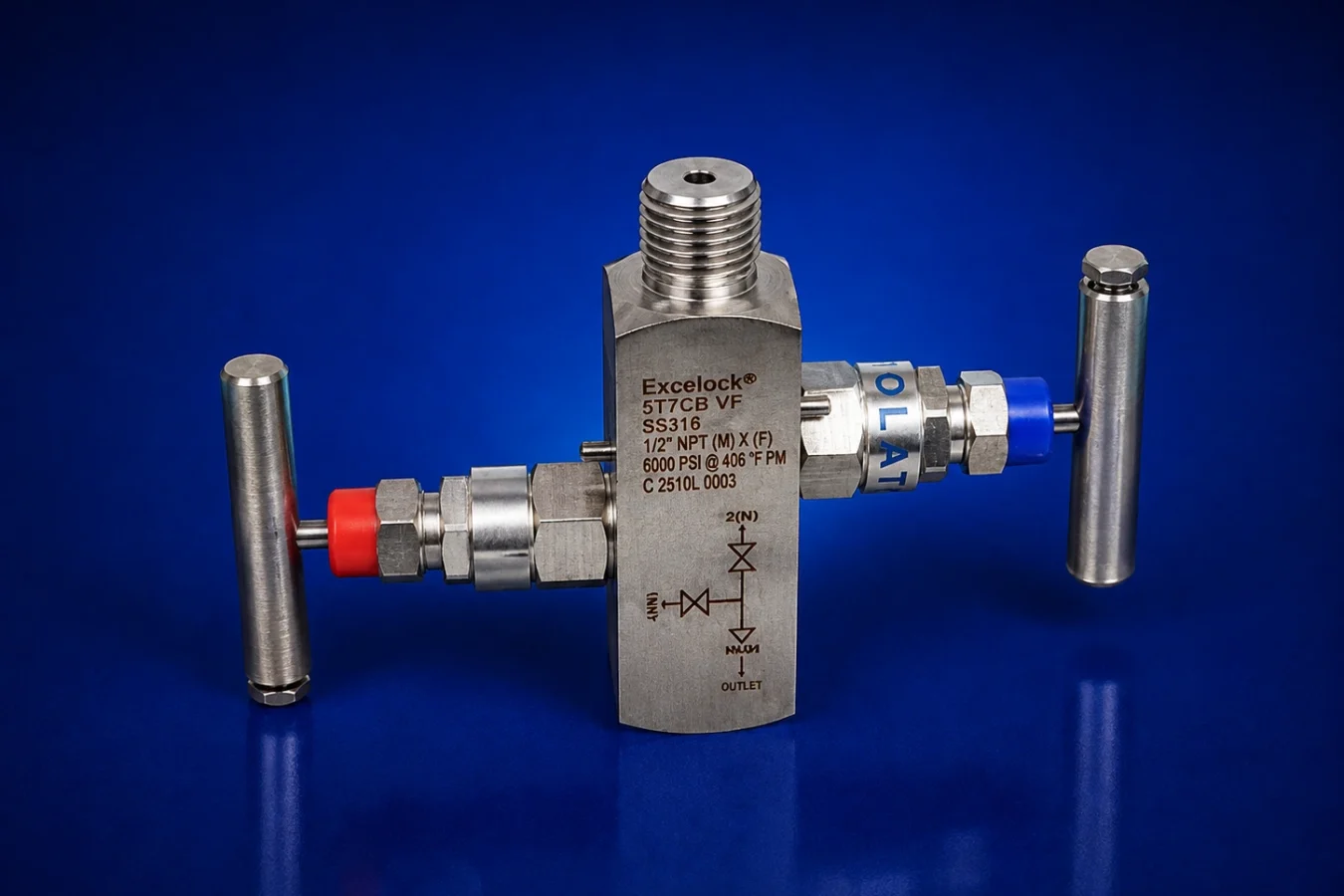 2 Way Gauge Valve E377 CB MF